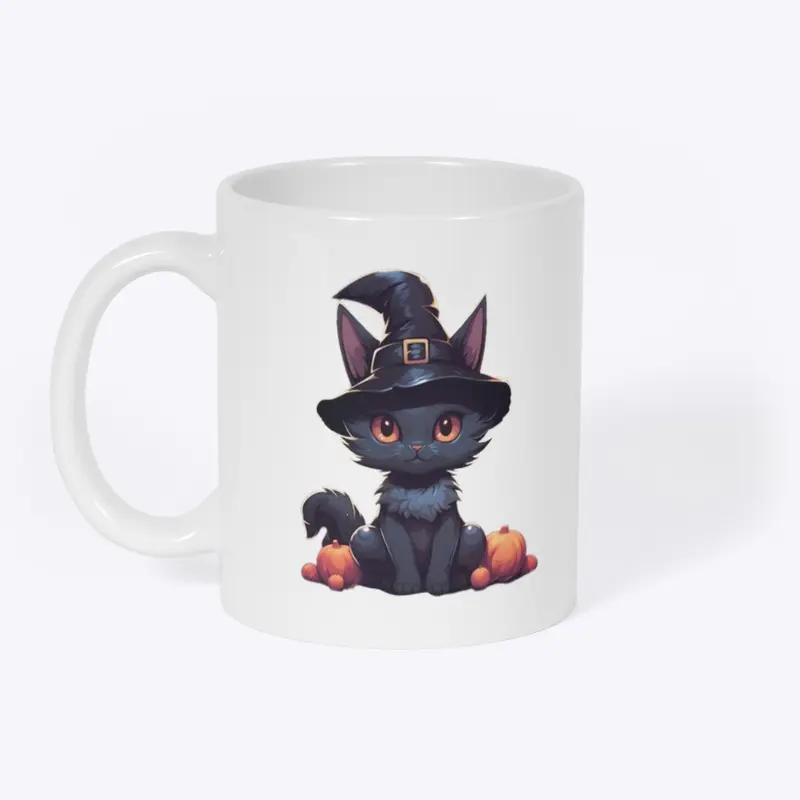 Black Kitty Witch Mug