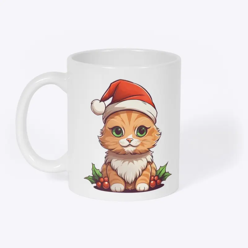 Cute Santa Ginger Kitty